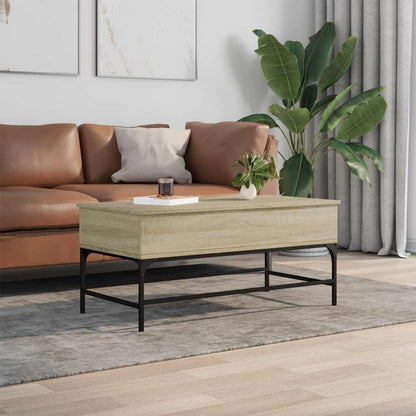 Tavolino Rovere Sonoma 100x50x45 cm Legno Multistrato e Metallo | homemem39