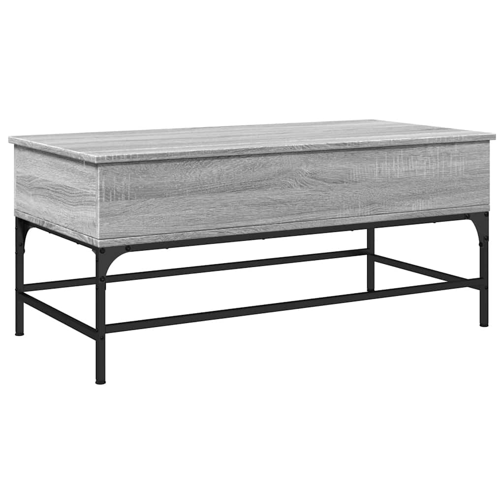 Tavolino Grigio Sonoma 100x50x45 cm Legno Multistrato e Metallo | homemem39