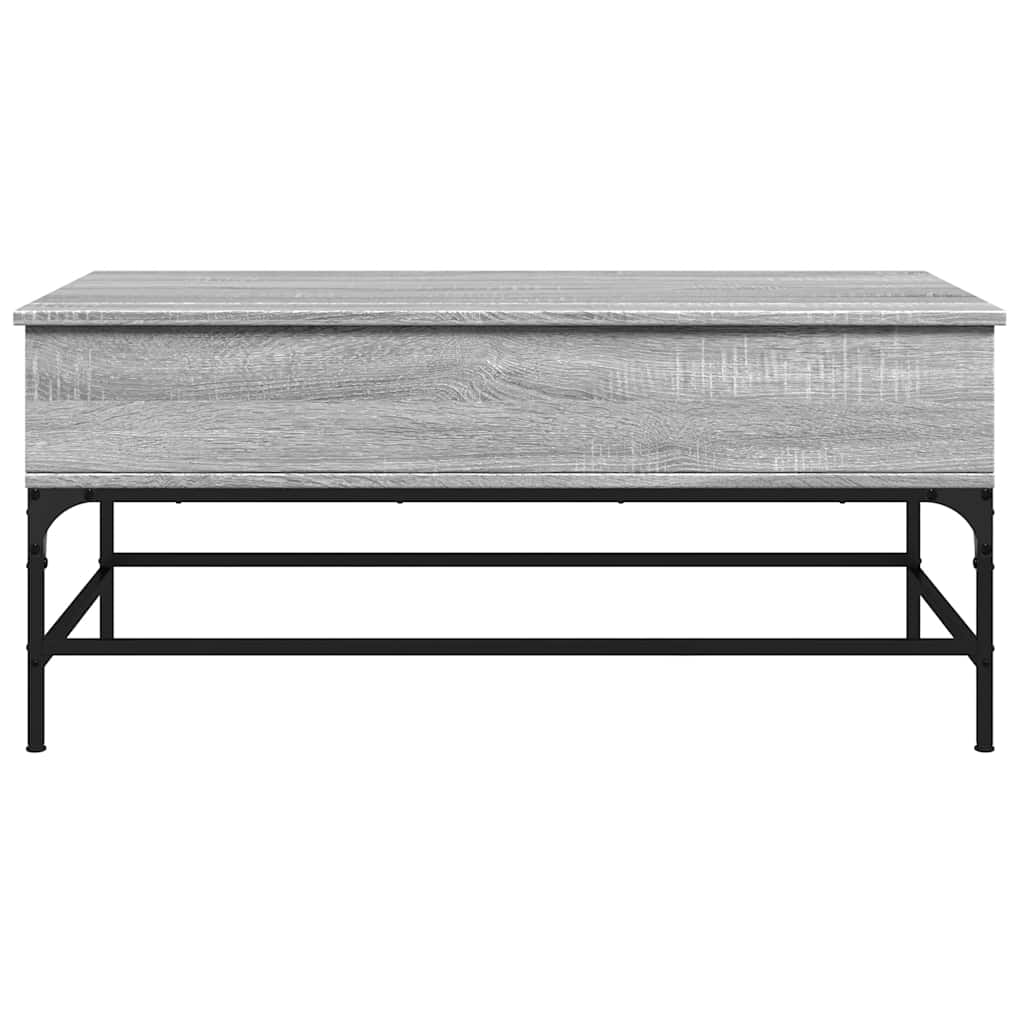 Tavolino Grigio Sonoma 100x50x45 cm Legno Multistrato e Metallo | homemem39