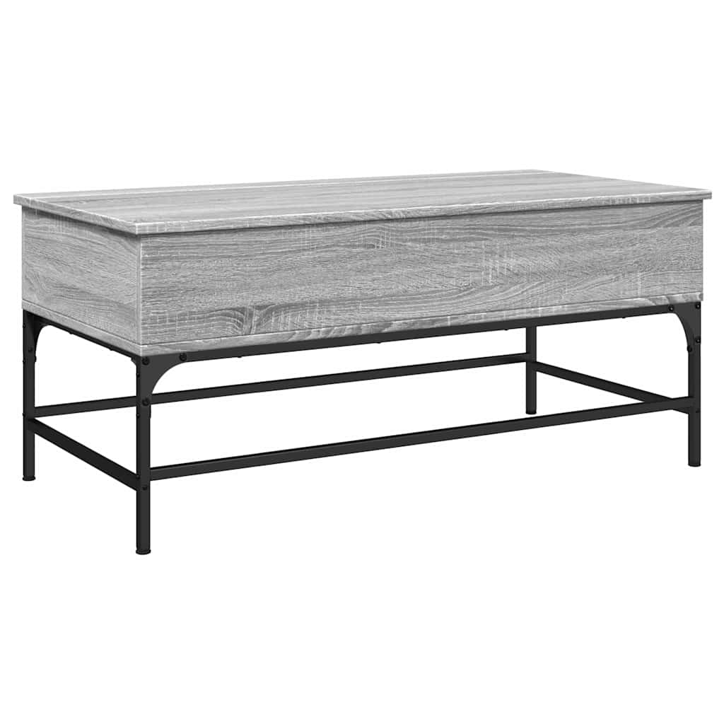 Tavolino Grigio Sonoma 100x50x45 cm Legno Multistrato e Metallo | homemem39