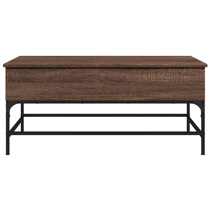 Tavolino Rovere Marrone 100x50x45cm Legno Multistrato e Metallo | homemem39