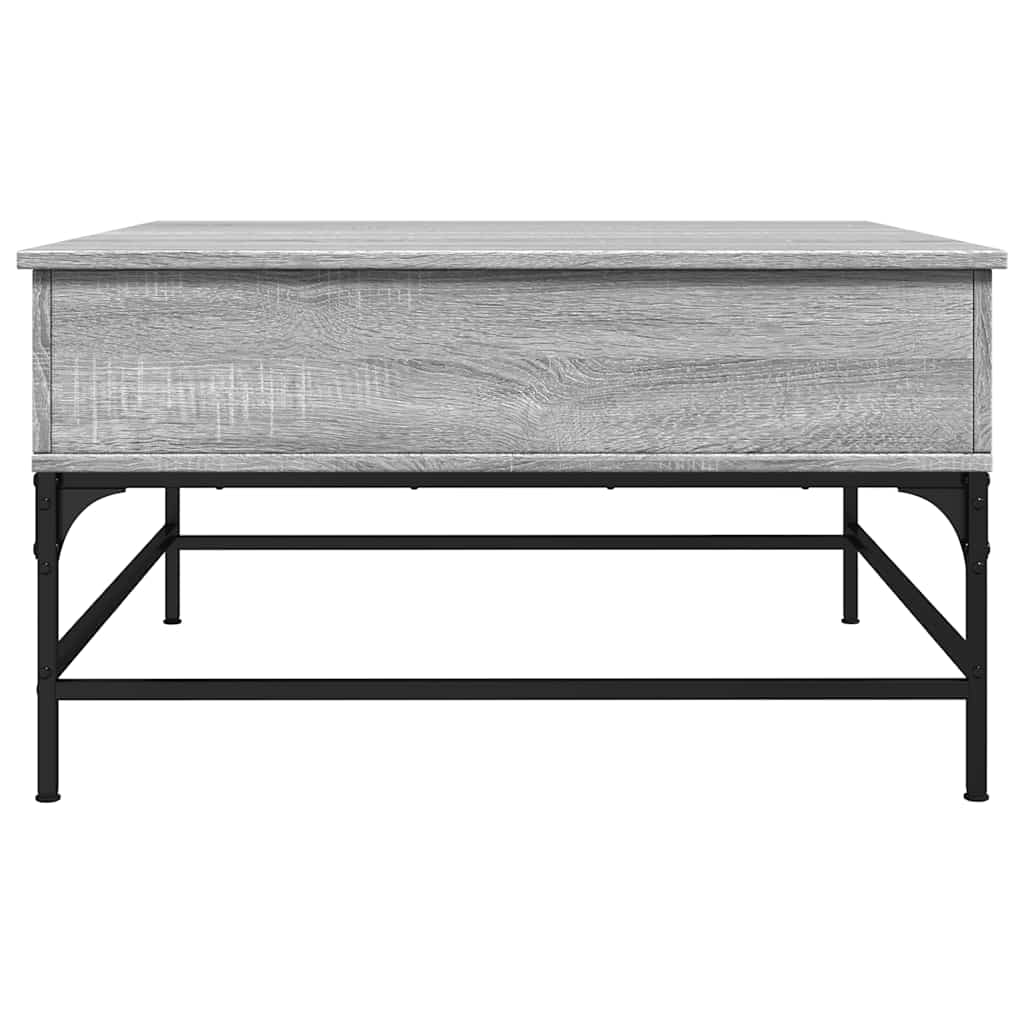 Tavolino Salotto Grigio Sonoma 80x80x45 cm Multistrato Metallo | homemem39