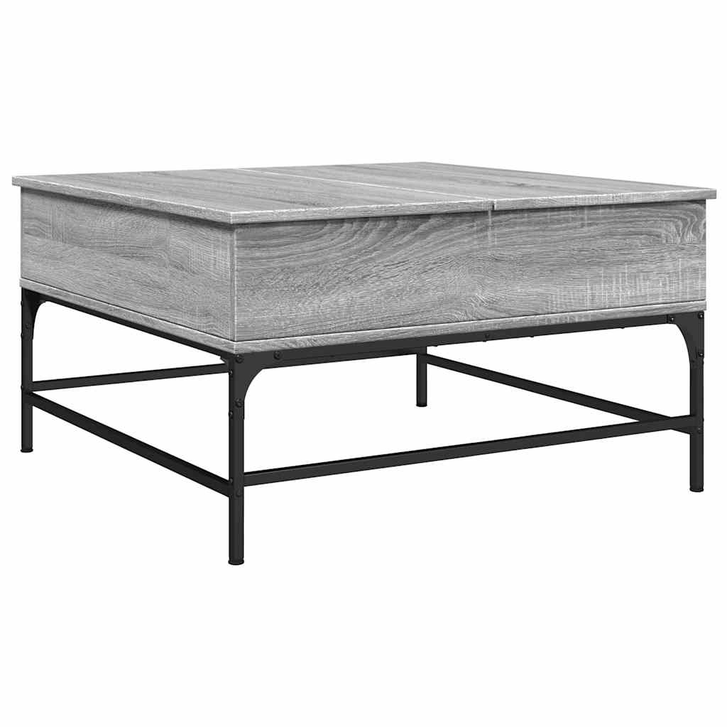 Tavolino Salotto Grigio Sonoma 80x80x45 cm Multistrato Metallo | homemem39