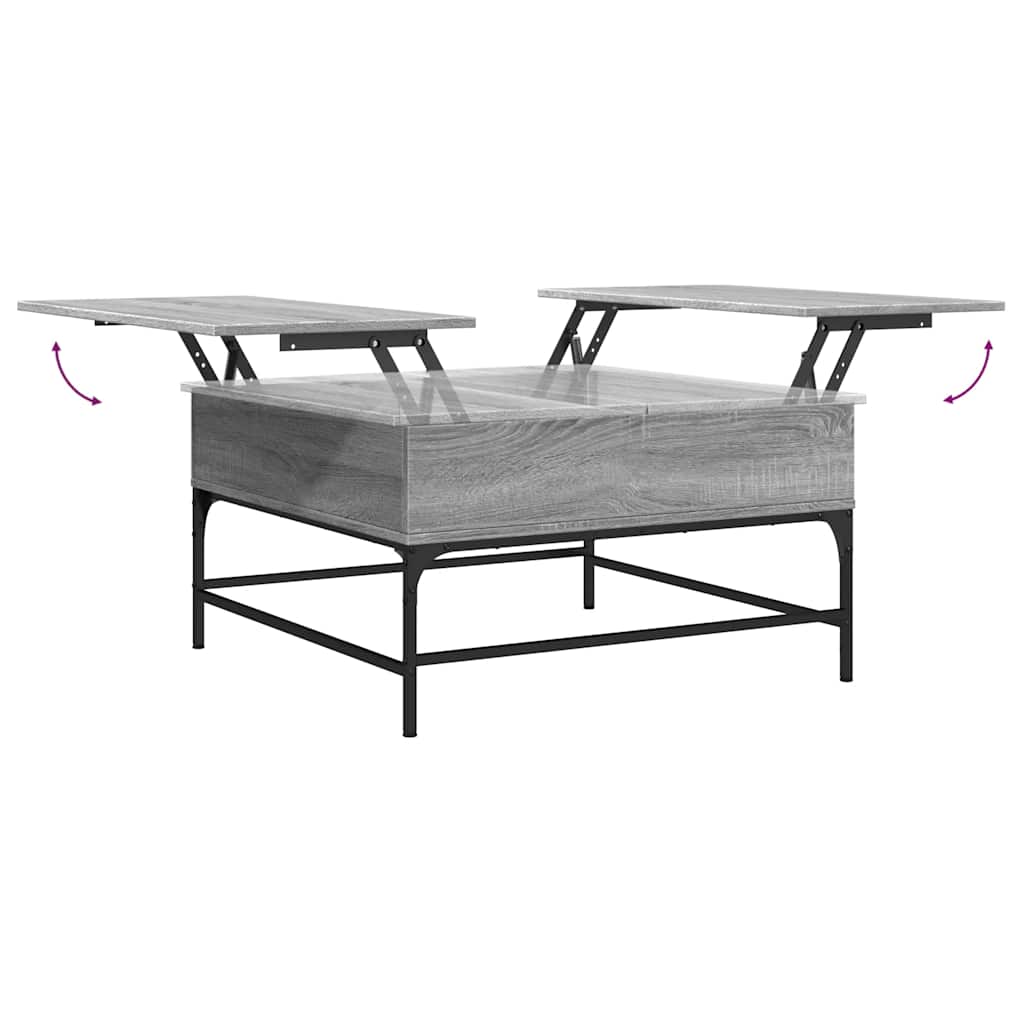 Tavolino Salotto Grigio Sonoma 80x80x45 cm Multistrato Metallo | homemem39