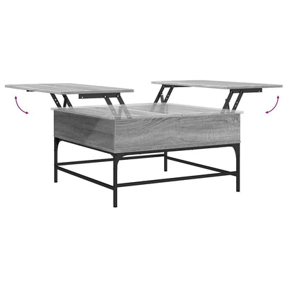 Tavolino Salotto Grigio Sonoma 80x80x45 cm Multistrato Metallo | homemem39