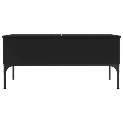 Tavolino Salotto Nero 100x50x45 cm Legno Multistrato e Metallo | homemem39