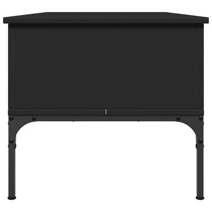 Tavolino Salotto Nero 100x50x45 cm Legno Multistrato e Metallo