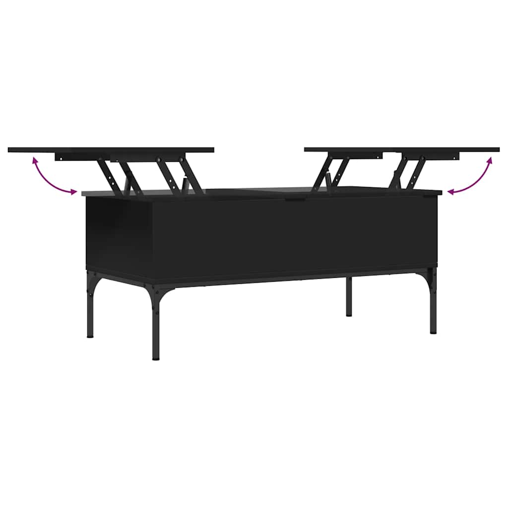 Tavolino Salotto Nero 100x50x45 cm Legno Multistrato e Metallo | homemem39
