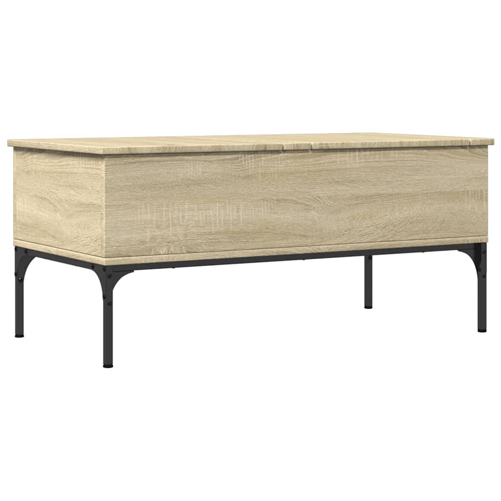 Tavolino Rovere Sonoma 100x50x45 cm Legno Multistrato e Metallo | homemem39