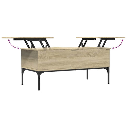 Tavolino Rovere Sonoma 100x50x45 cm Legno Multistrato e Metallo | homemem39