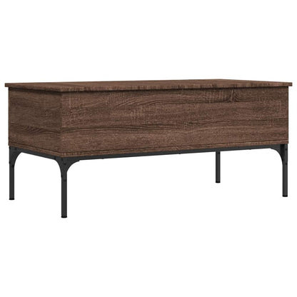 Tavolino Rovere Marrone 100x50x45cm Legno Multistrato e Metallo | homemem39
