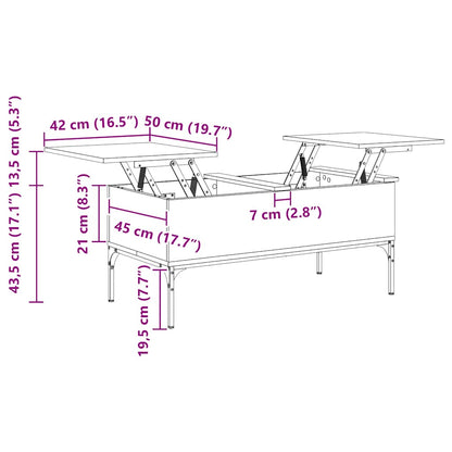 Tavolino Rovere Marrone 100x50x45cm Legno Multistrato e Metallo | homemem39