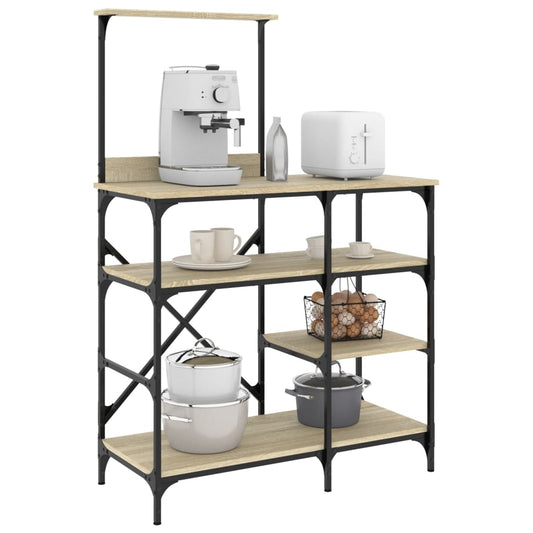 Mobile Cucina Rovere Sonoma 90x40x132 cm Multistrato e Metallo - homemem39