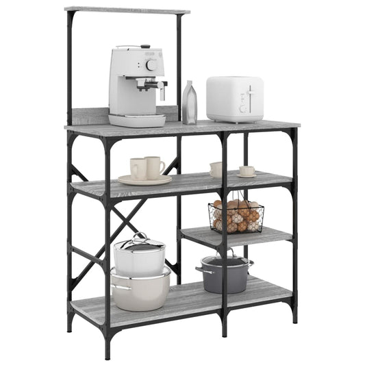 Mobile Cucina Grigio Sonoma 90x40x132 cm Multistrato e Metallo - homemem39