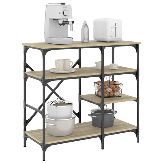 Mobile Cucina Rovere Sonoma 90x40x84 cm Multistrato e Metallo - homemem39