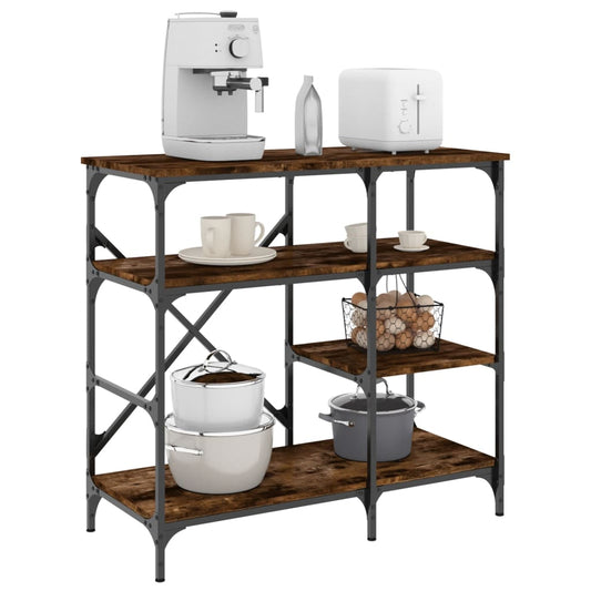 Mobile da Cucina Rovere Fumo 90x40x84 cm Multistrato e Metallo - homemem39