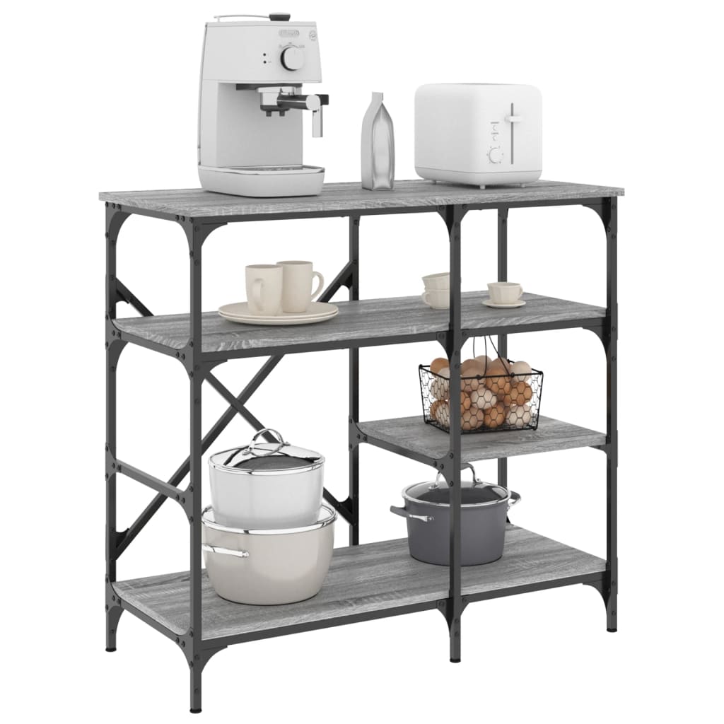 Mobile Cucina Grigio Sonoma 90x40x84 cm Multistrato e Metallo