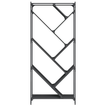 Libreria Nera 79x30x180 cm in Legno Multistrato e Metallo | homemem39
