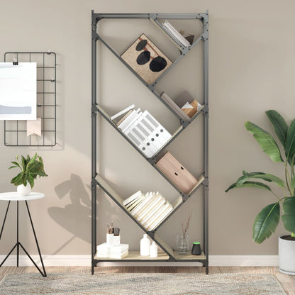 Libreria Rovere Sonoma 79x30x180cm Legno Multistrato e Metallo | homemem39
