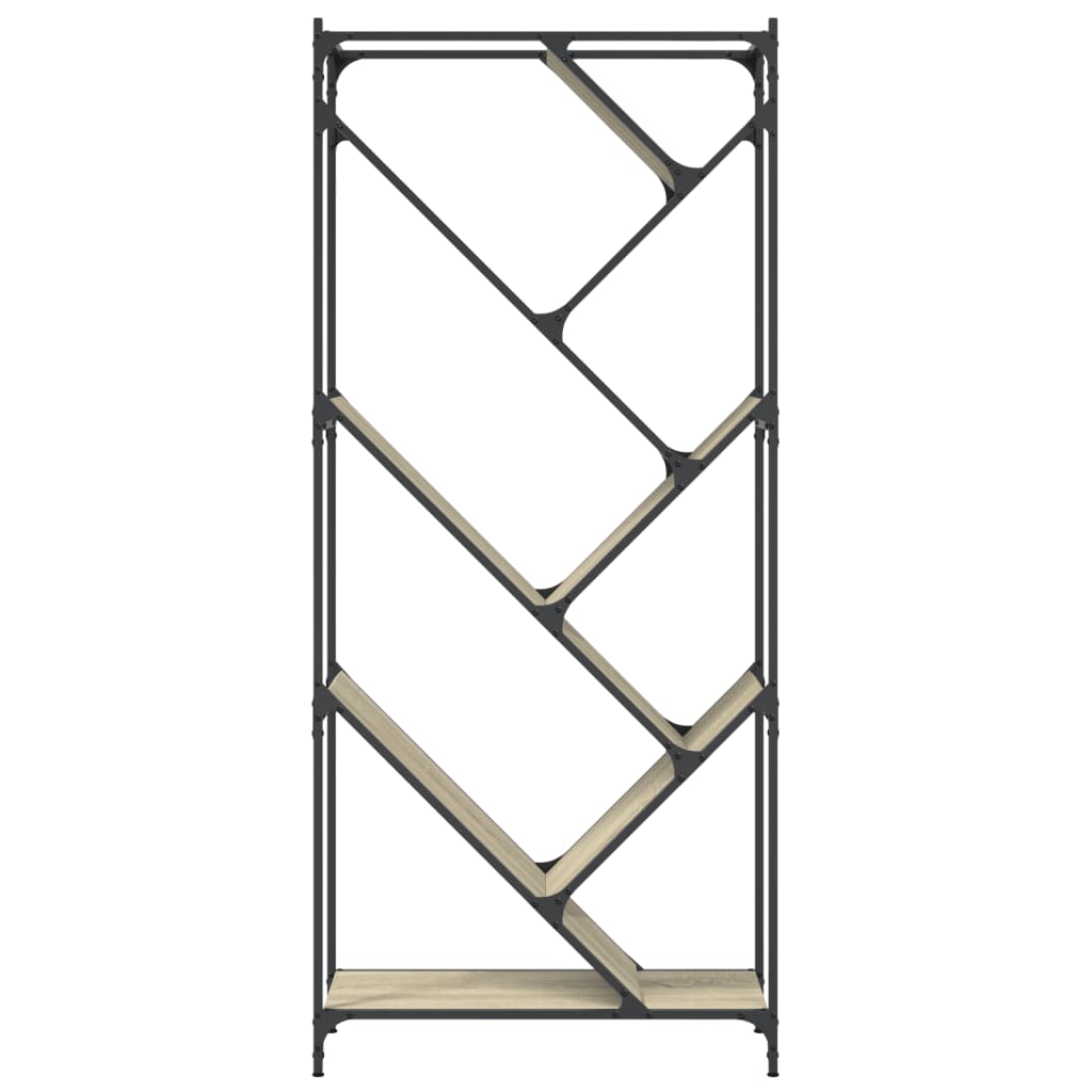 Libreria Rovere Sonoma 79x30x180cm Legno Multistrato e Metallo | homemem39