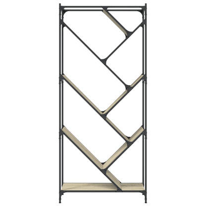 Libreria Rovere Sonoma 79x30x180cm Legno Multistrato e Metallo | homemem39