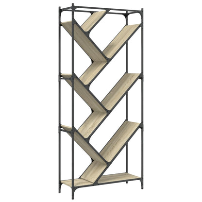 Libreria Rovere Sonoma 79x30x180cm Legno Multistrato e Metallo | homemem39