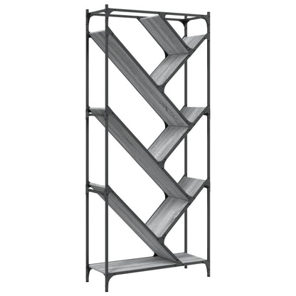 Libreria Grigio Sonoma 79x30x180cm Legno Multistrato e Metallo | homemem39