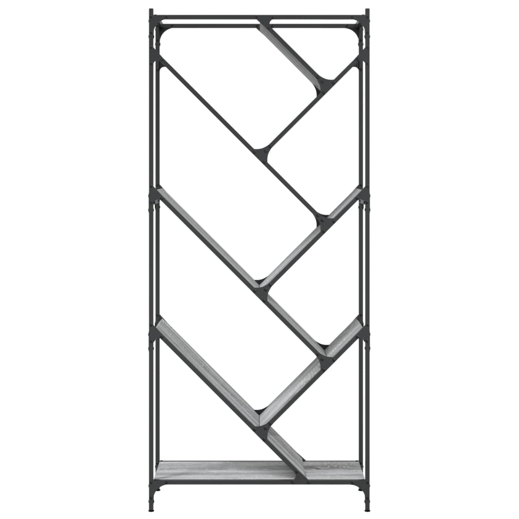 Libreria Grigio Sonoma 79x30x180cm Legno Multistrato e Metallo | homemem39