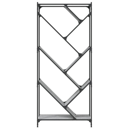 Libreria Grigio Sonoma 79x30x180cm Legno Multistrato e Metallo | homemem39