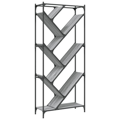 Libreria Grigio Sonoma 79x30x180cm Legno Multistrato e Metallo | homemem39