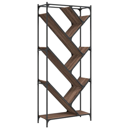 Libreria Rovere Marrone 79x30x180cm Legno Multistrato e Metallo | homemem39