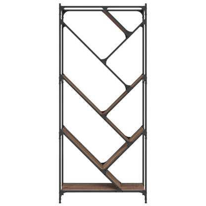 Libreria Rovere Marrone 79x30x180cm Legno Multistrato e Metallo | homemem39