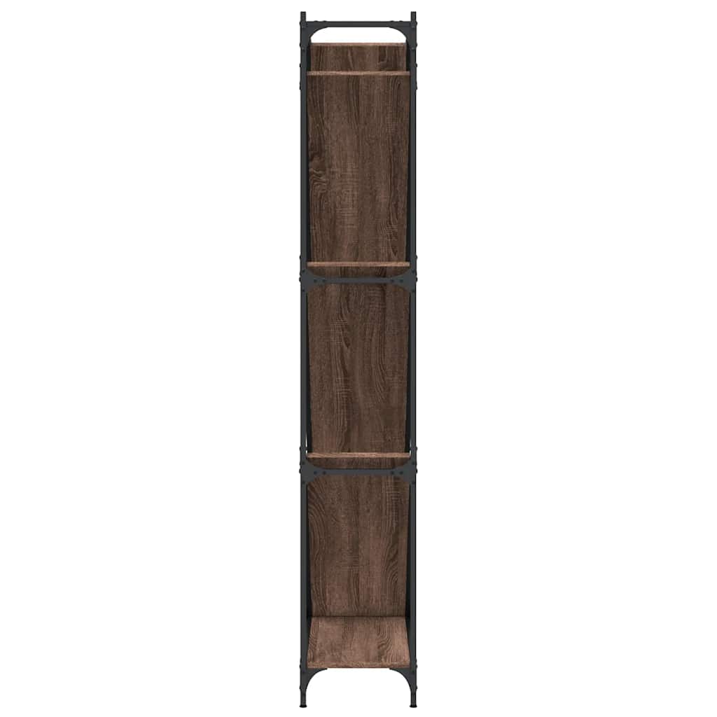 Libreria Rovere Marrone 79x30x180cm Legno Multistrato e Metallo