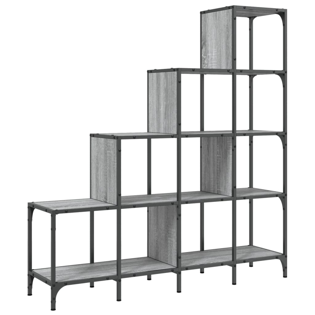 Libreria Grigio Sonoma 122x30x132cm Legno Multistrato e Metallo | homemem39