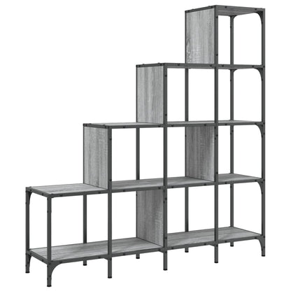 Libreria Grigio Sonoma 122x30x132cm Legno Multistrato e Metallo | homemem39