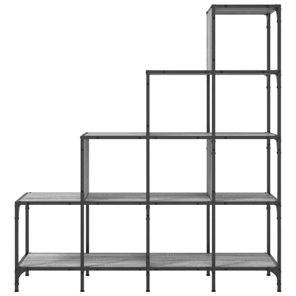 Libreria Grigio Sonoma 122x30x132cm Legno Multistrato e Metallo | homemem39