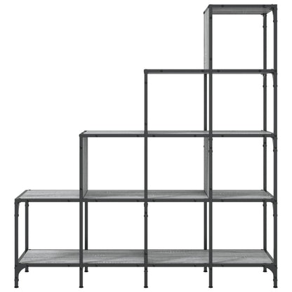 Libreria Grigio Sonoma 122x30x132cm Legno Multistrato e Metallo | homemem39