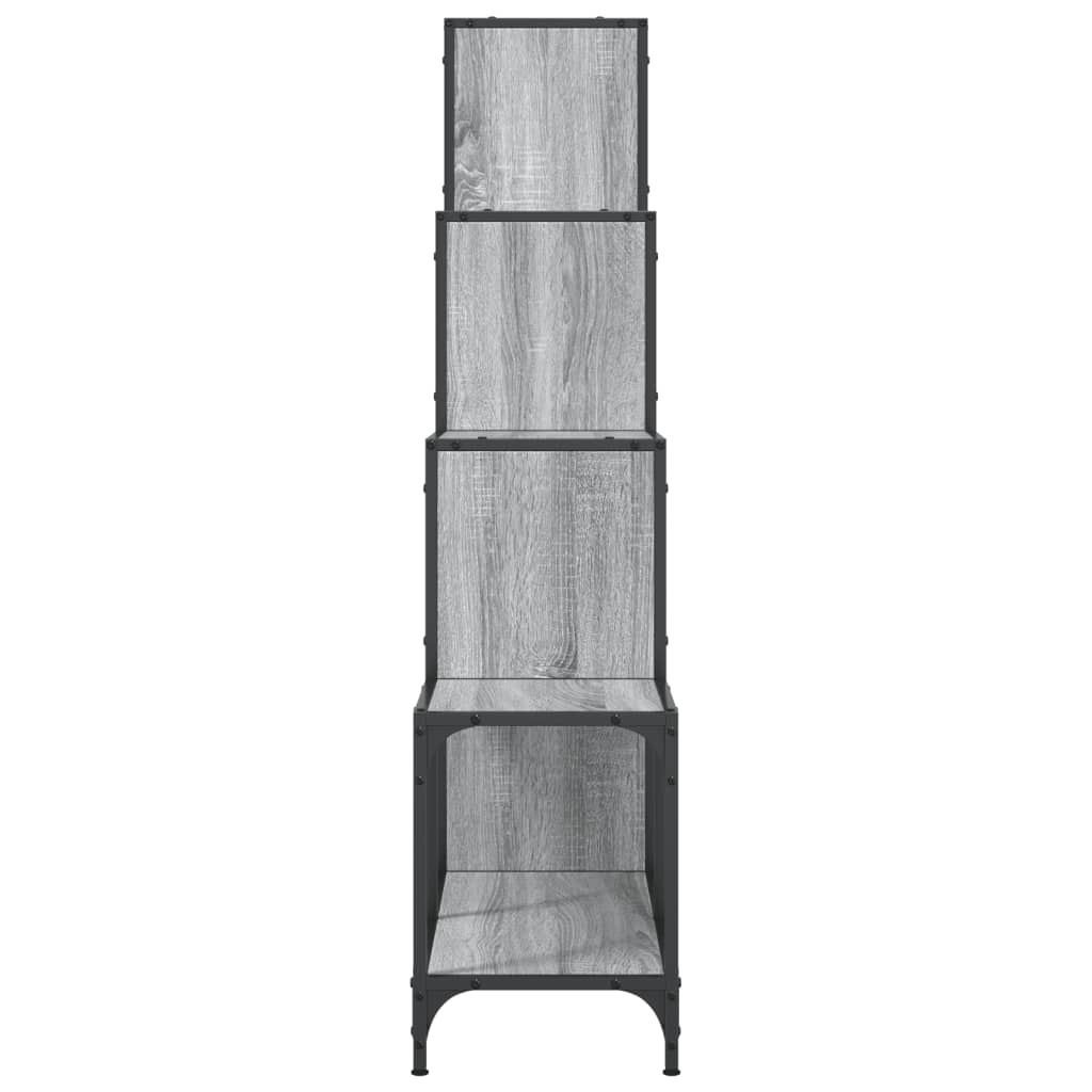 Libreria Grigio Sonoma 122x30x132cm Legno Multistrato e Metallo | homemem39