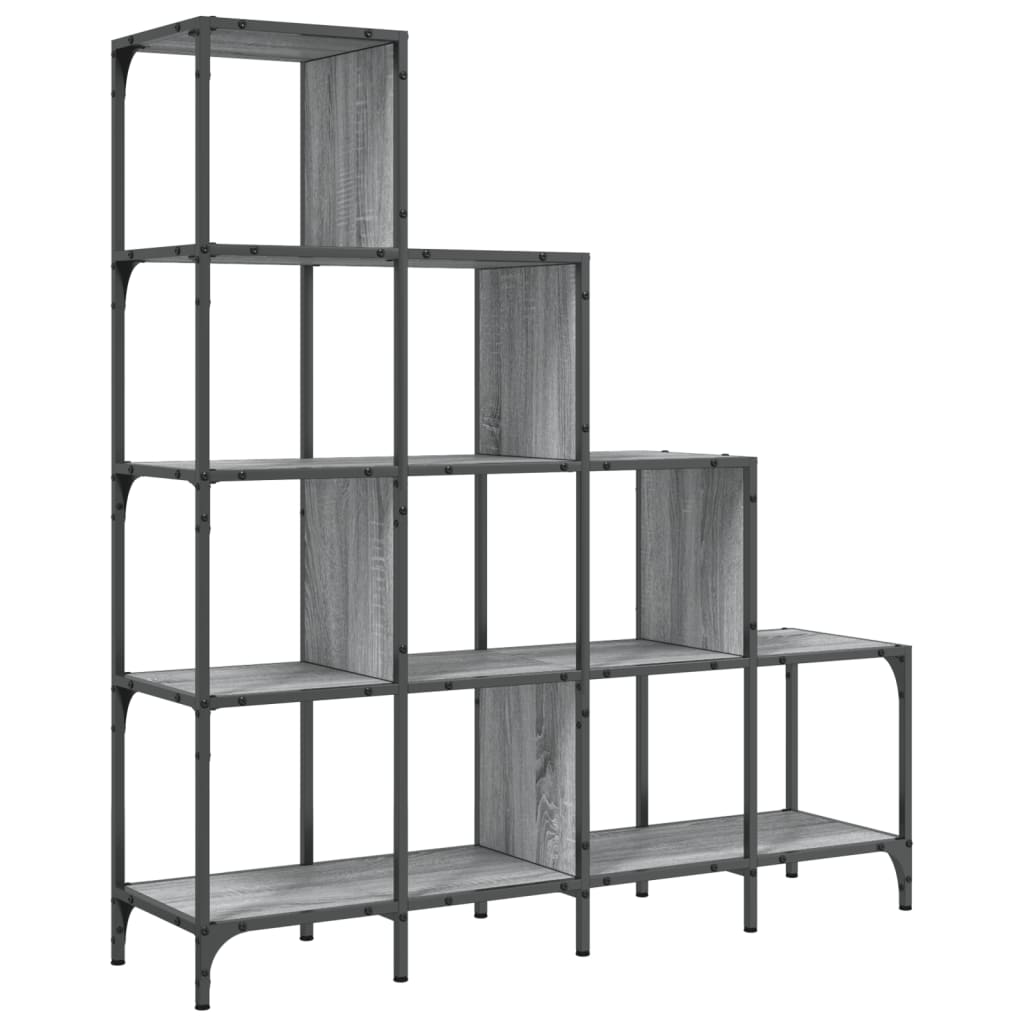 Libreria Grigio Sonoma 122x30x132cm Legno Multistrato e Metallo | homemem39