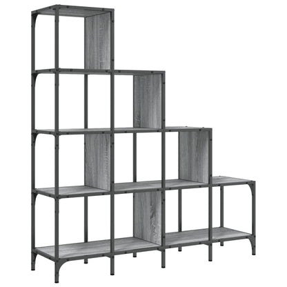 Libreria Grigio Sonoma 122x30x132cm Legno Multistrato e Metallo | homemem39