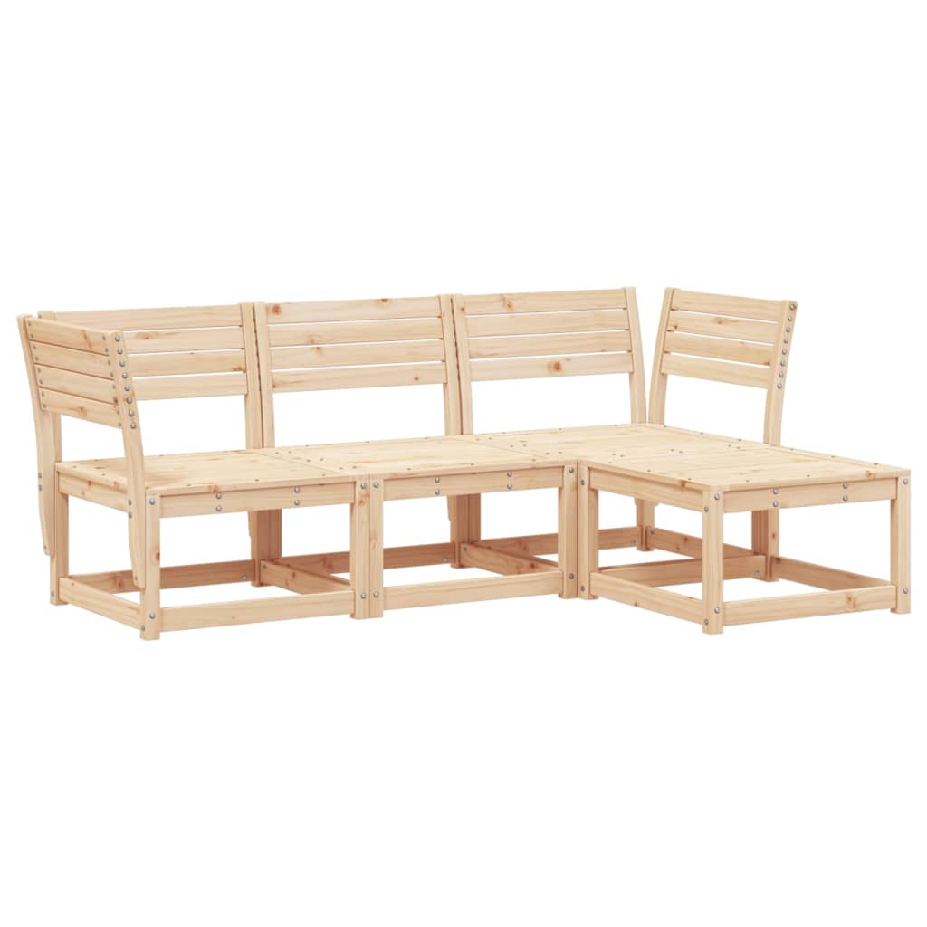 Set Salotto da Giardino 4 pz in Legno Massello di Pino | homemem39