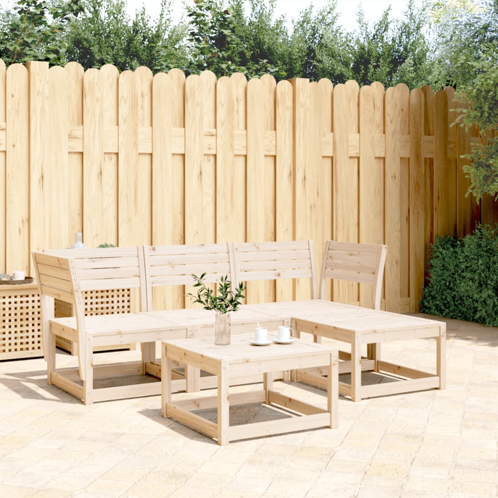 Set Salotto da Giardino 4 pz in Legno Massello di Pino | homemem39