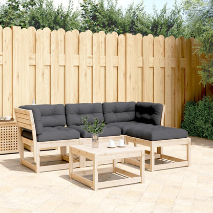 Set Divani da Giardino 4 pz con Cuscini Legno Massello di Pino - homemem39