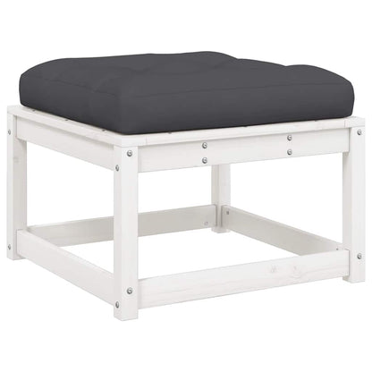 Set Salotto Giardino 4pz con Cuscini Bianco Legno Massello Pino | homemem39