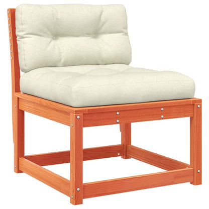 Set Salotto Giardino 4pz con Cuscini Marrone Cera Massello Pino - homemem39