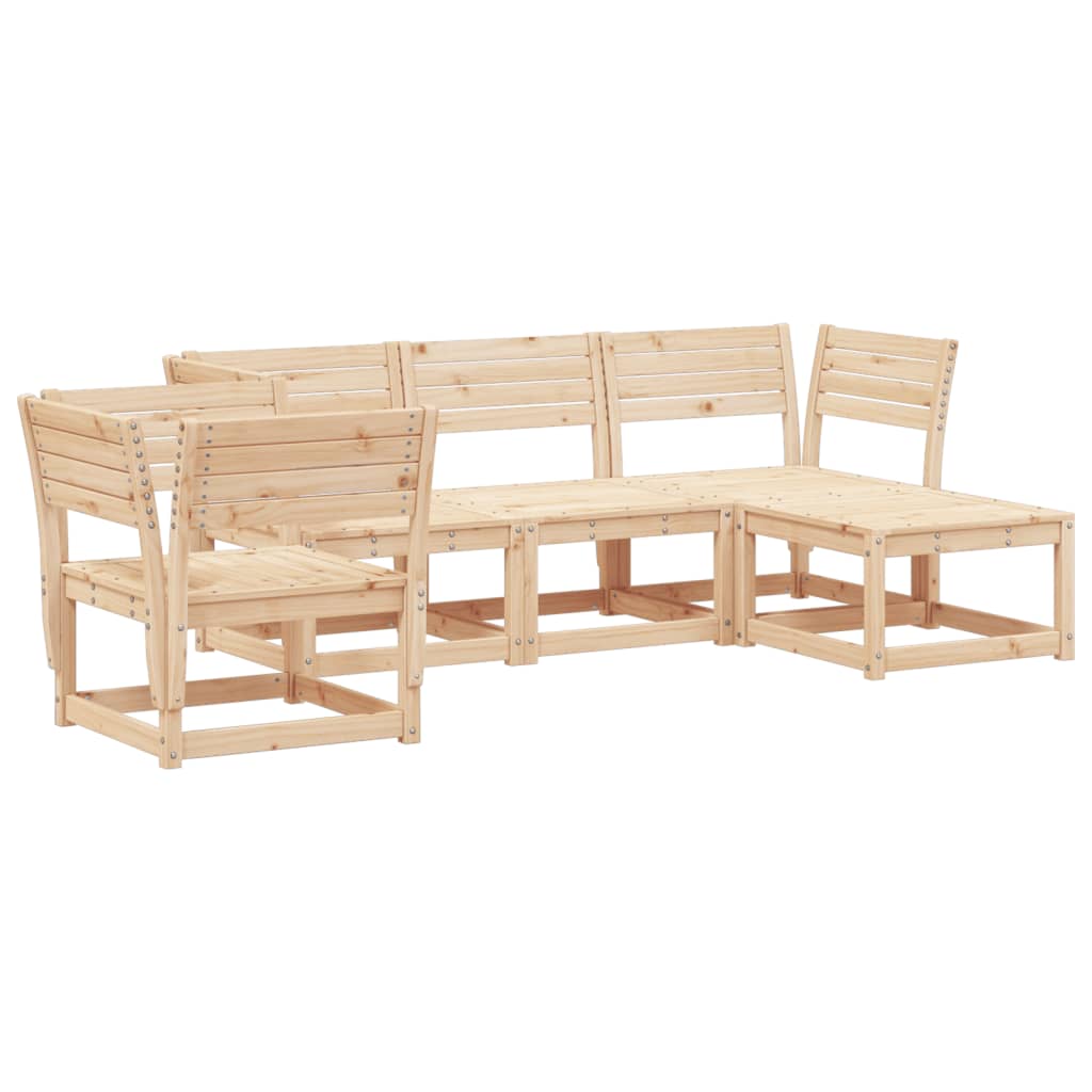 Set Salotto da Giardino 5 pz in Legno Massello di Pino | homemem39
