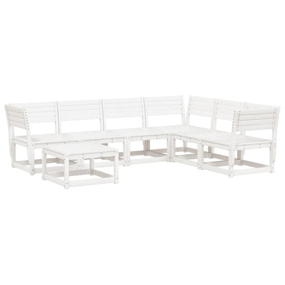 Set Salotto da Giardino 7 pz Bianco in Legno Massello di Pino - homemem39
