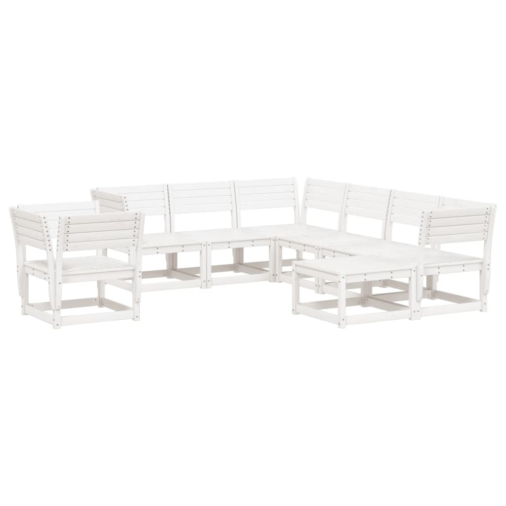 Set Salotto da Giardino 8 pz in Legno Massello di Pino Bianco - homemem39