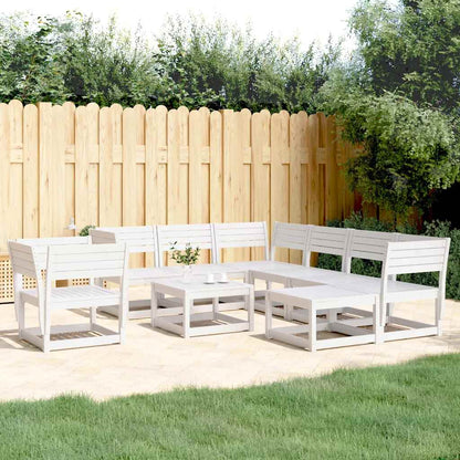 Set Salotto da Giardino 8 pz in Legno Massello di Pino Bianco | homemem39
