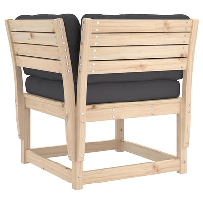 Set Salotto Giardino 8 pz Cuscini Antracite Legno Massello Pino | homemem39